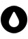 Druppelsymbool op zwarte cirkel